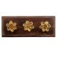 Golden Rose Flower Metal Wooden Hooks